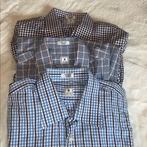 peter Millar Blue & White Assorted Plaid & Check Button-Down Shirts long sleeve